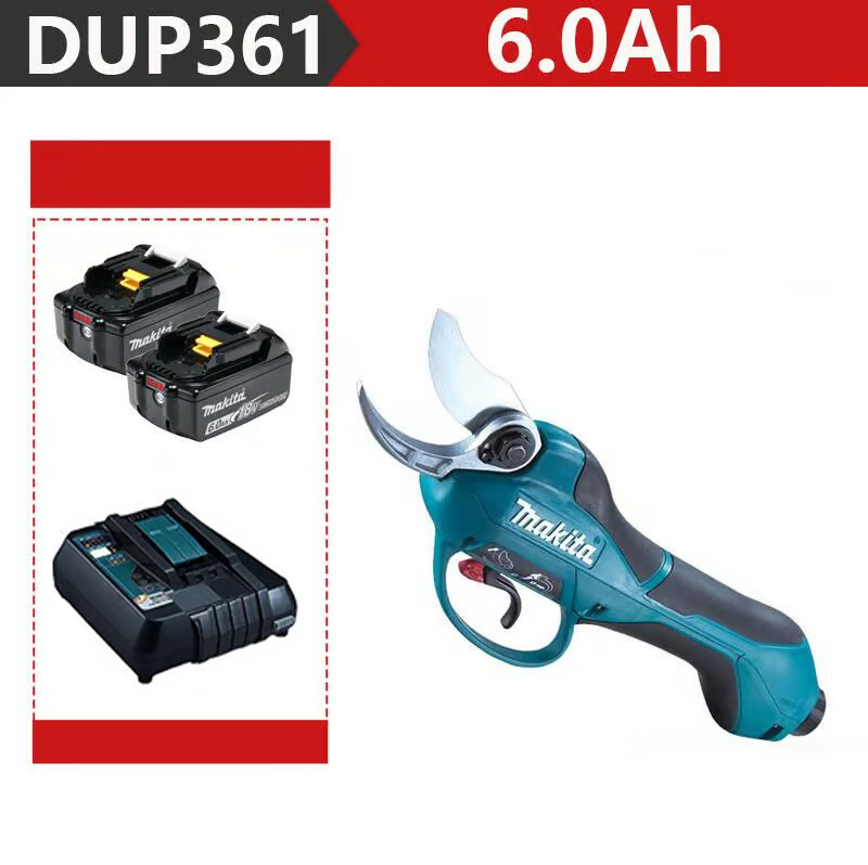 【🔥€75! 】[Tesoura de Jardim Makita DUP361 PT2 2000W + Duas Baterias de 6,0Ah 48V + Carregador] Duração da Bateria: 12 Horas